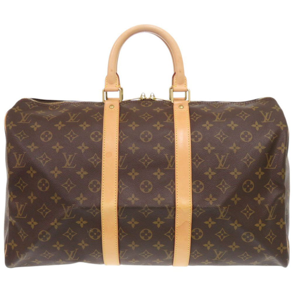 LOUIS VUITTON Authentic Brown Monogram Keepall 45 Boston Bag